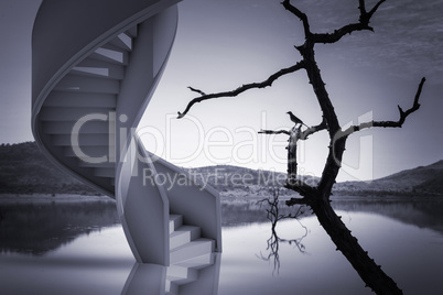 Composite image of image of isolated stairs