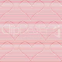 Heart love seamless valentines day line vector background