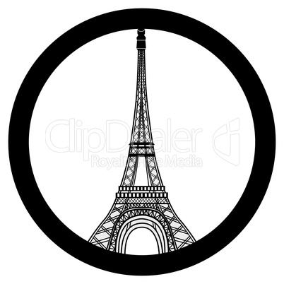 Peace for Paris symbol Eiffel Tower. Pray for the victims of terrorism attack vector.