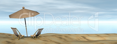 Relaxing at the beach - 3D render