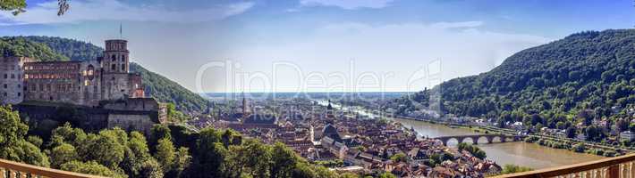 Heidelberg city and Neckar river, Germany