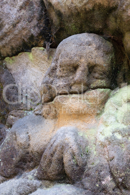 Rock relief - detail of a praying angel