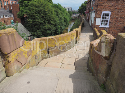 Roman city walls in Chester