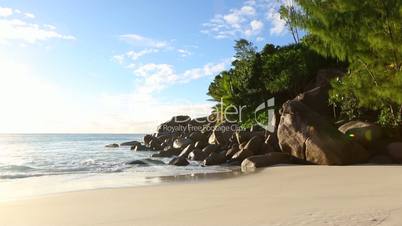 Tropical landscape of Anse Georgette, Seychelles