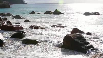 Waves at Anse Lazio, Praslin island, Seychelles, audio
