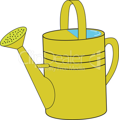 Yellow garden watering can