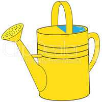 Yellow garden watering can