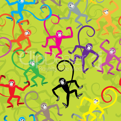 seamless monkey animal vector illustration