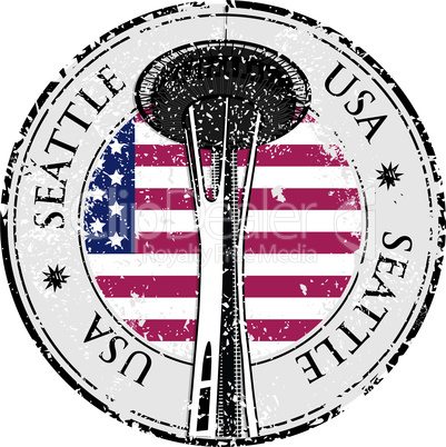 Grunge rubber stamp with name of Washington, Seattle, vector illustration