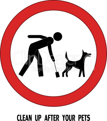 Clean up after your pet dog sign vector