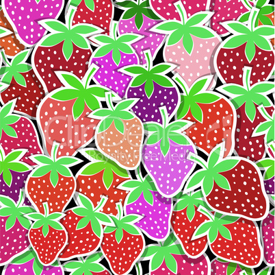 Seamless vector strawberry pattern. Berry isolated on white background.