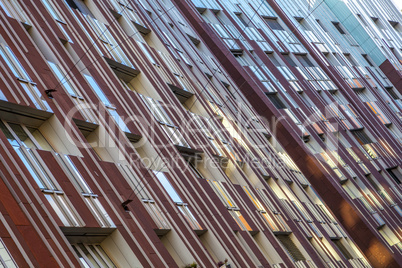 Fassade eines modernen Wohngebäudes in Hamburg, Deutschland