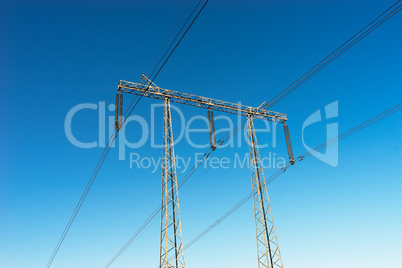 Horizontal daylight power lines background