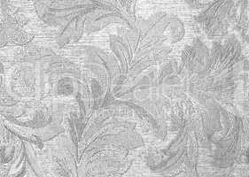 Horizontal black and white flora textured wall background