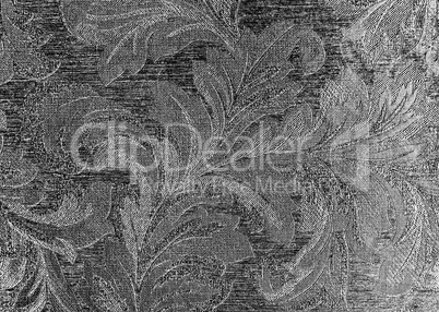 Horizontal black and white flora textured wall background