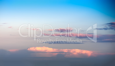 Horizontal dramatic clouds over island  landscape background