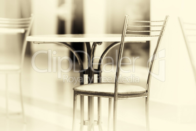 Horizontal sepia vintage business chairs bokeh background