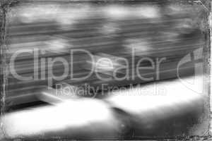 Black and white train carriage station vintage background