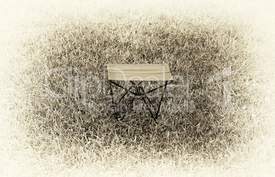 Horizontal vintage sepia travel chair vignette background