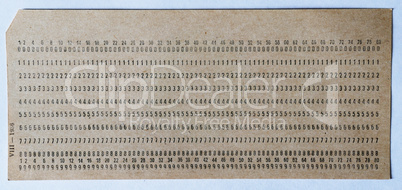 Horizontal vintage punched card background