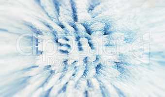 Horizontal pixel cube winter extruded and blurred map background