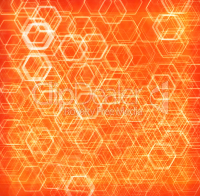 Orange hexode cells abstract background