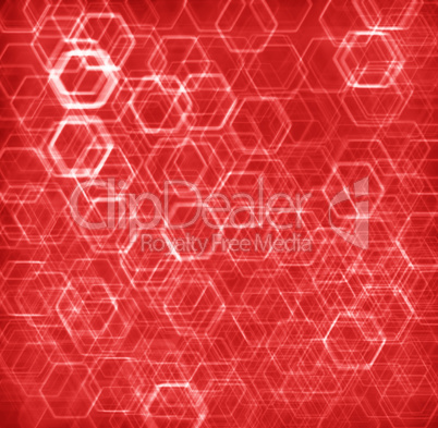 Red hexode cells abstract background