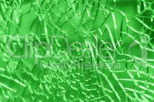 Horizontal broken green ice glass textured background