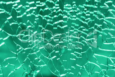 Horizontal broken green ice glass textured backdrop