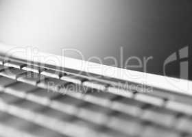 Diagonal cyan  laptop keyboard bokeh background