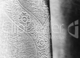 Vertical vivid black and whitre fabric bokeh background