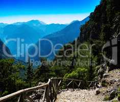 Square vivid mountain down stairs landscape background backdrop