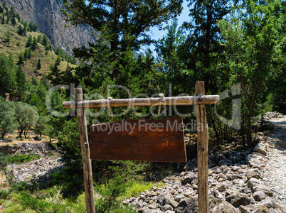 Horizontal vivid blank empty mountain road sign background backd