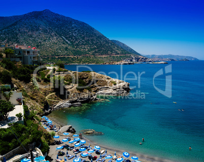 Horizontal Greece Crete beach vivid landscape