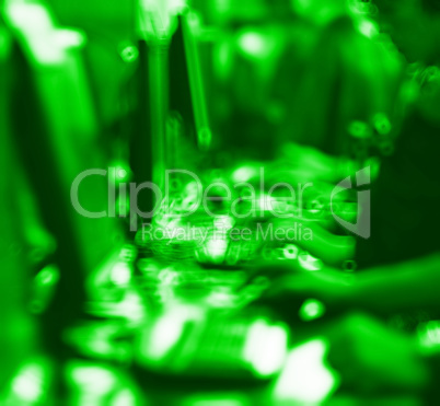 Green abstract computer gamer bokeh backdrop