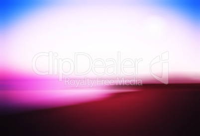 Horizontal dramatic pink sunset on lake blurred abstract backgro