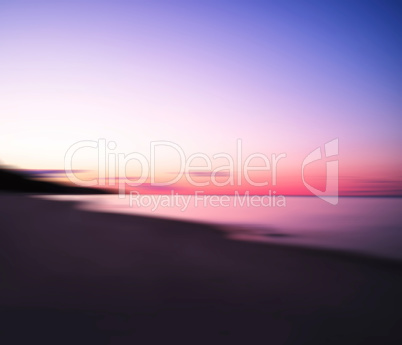 Horizontal dramatic sunset on lake abstract bokeh background