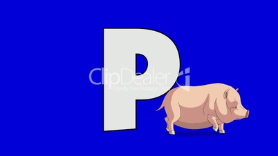 Letter P and Pig (foreground)