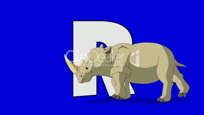 Letter R and Rhino (foreground)