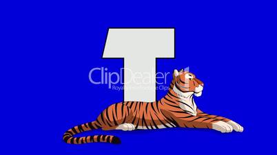 Letter T and  Tiger (foreground)