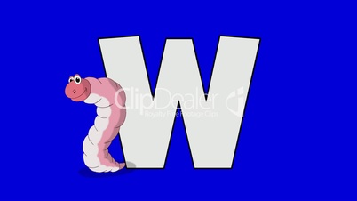 Letter W and  Worm  (foreground)
