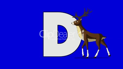 Letter D and Deer  (foreground)