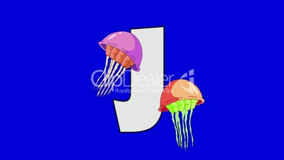 Letter J and  Jellyfish  (foreground)