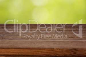 Wooden tabletop with blurred background