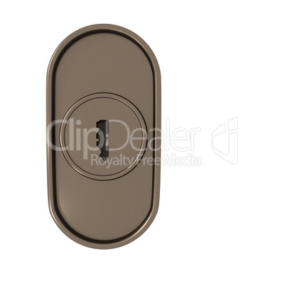 Keyhole with lock cylinder, 3d illustration