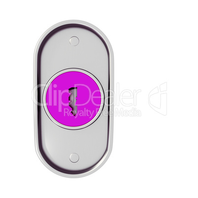 Keyhole with lock cylinder, 3d illustration
