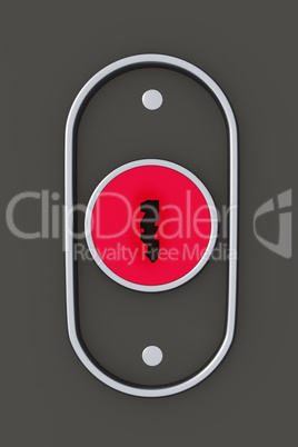 Keyhole with lock cylinder, 3d illustration