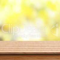 Wooden tabletop with blurred background, 3d-illustration