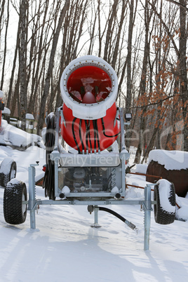 Snowmaking is the production of snow  on ski slopes.