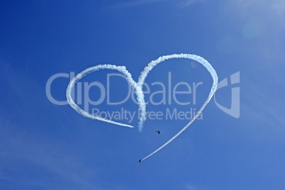 Vintage Aircraft Sky Writing Romantic Heart Shape